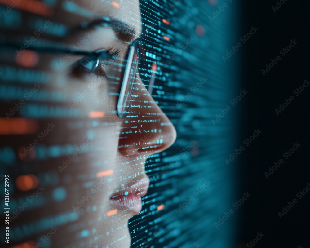 Aufkleber futuristic digital collaboration interface diverse team in neon-infused virtual workspace - enhancin