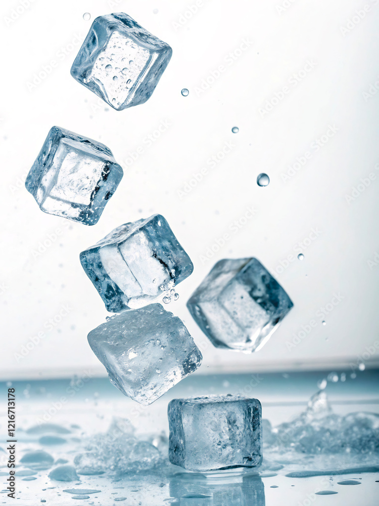 Poster ice cubes in water