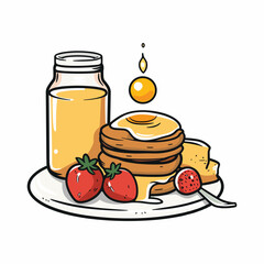 elegant illustration of breakfast food
