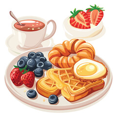 elegant illustration of breakfast food