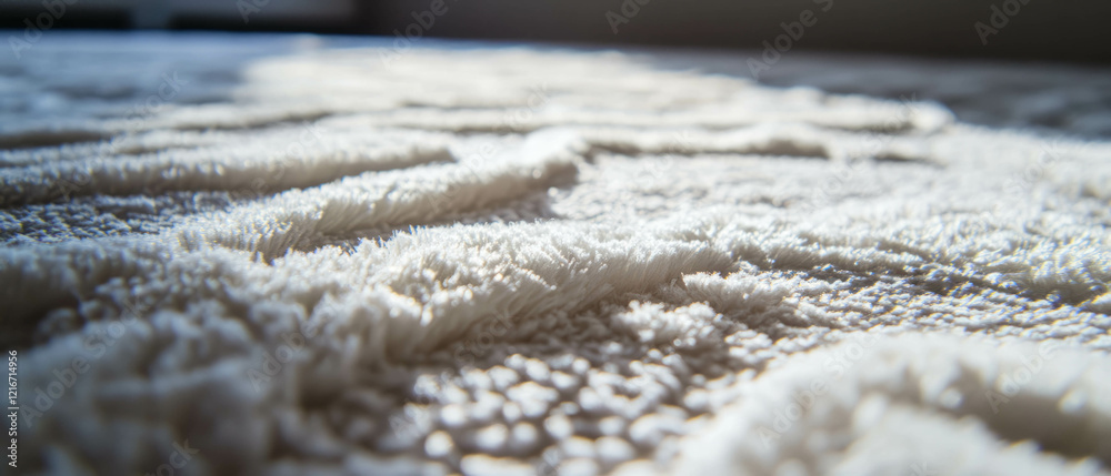Poster Embossed rug showcasing intricate raised patterns and textured surface in soft tones