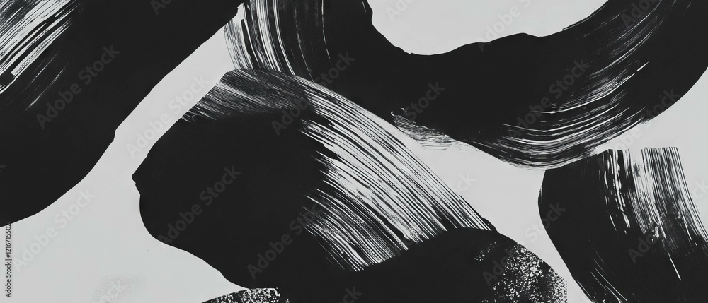 Aufkleber geometric black ink patterns on a contrasting white background create striking visual textures