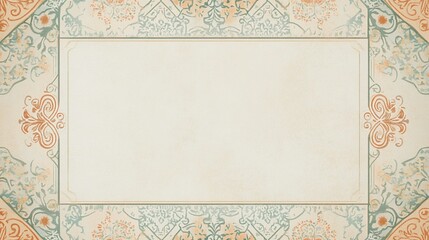 Antique ornate frame with blank center for text or image.