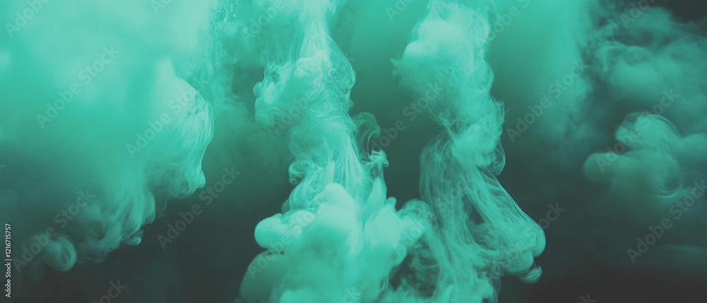 Aufkleber vivid green ink creates smooth texture and dynamic depth in swirling atmosphere