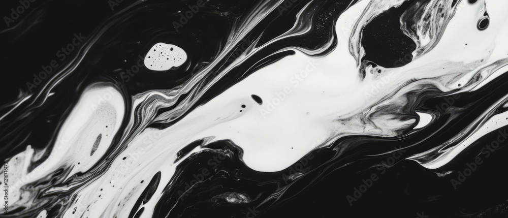 Poster Exploring the intricate textures of ink blots in varied shapes and sizes