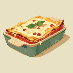 elegant illustration of  delicious lasagna vector illustration