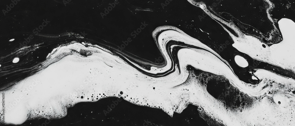 Poster Ink patterns create dynamic textures on canvas surface with contrast and variation