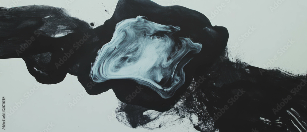 Poster exploration of ink textures on textured paper showcasing dynamic effects