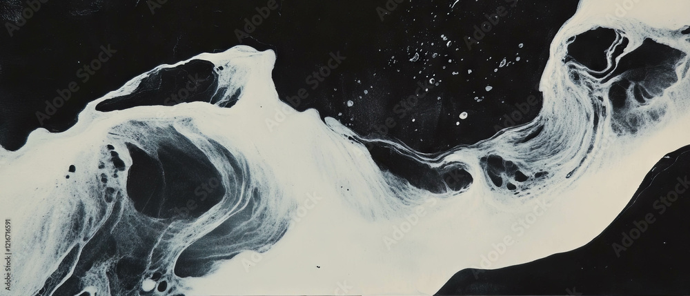 Poster intricate patterns emerge from the interplay of ink on textured paper, showcasing varied effects