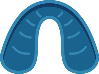 Blue mouth guard is protecting teeth from grinding and clenching