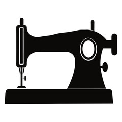sewing machine silhouette isolated on white background