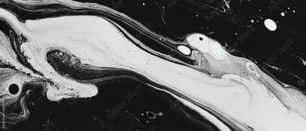 Poster Exploring the intricate patterns of ink textures created by a dropper with varied sizes