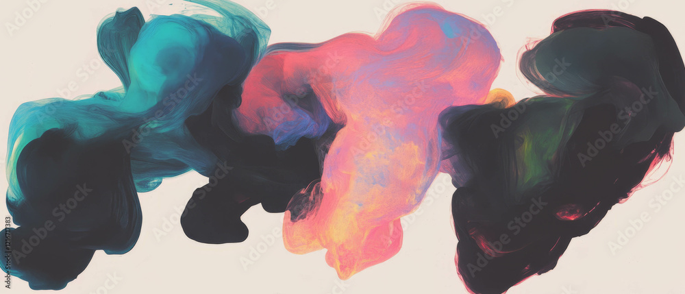 Poster Exploring the diverse textures of ink with various pigments and colors in artistic creation