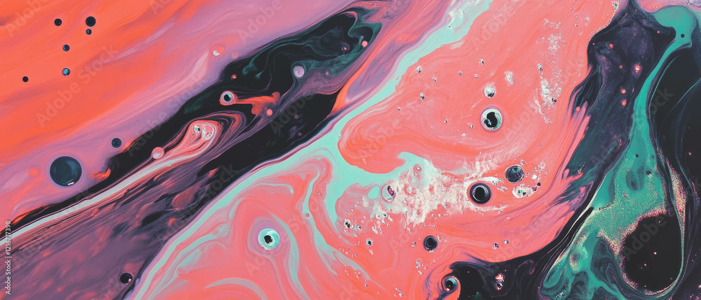Poster Exploring vibrant ink textures and pigment variations across multiple colors and properties