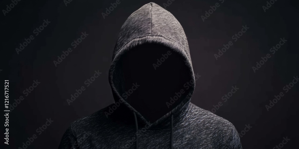 Poster Cyber Security Graphic Design Textured Hoodie with Holographic Interfaces - Hacker Anonymity Insights and Digital Safeguarding Visualization for Tech Industries