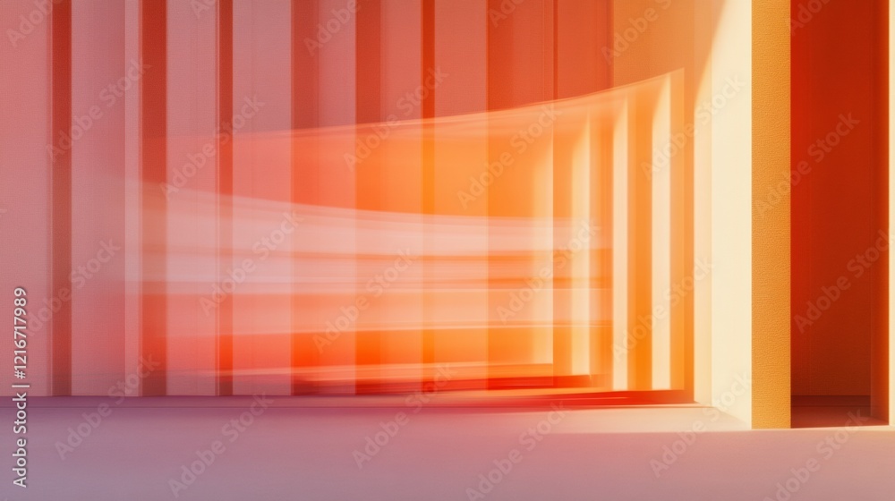Poster Vibrant Motion Blur in Modern Transit Corridor Geometric Textures with Architectural Frames - Conceptual Visuals for Urban Mobility and Smart Design in Public Spaces