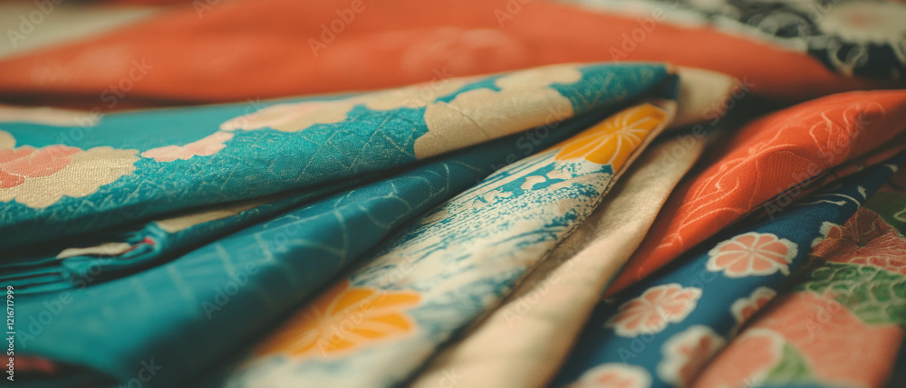 Poster Exploring the intricate textures and patterns of traditional Japanese paper textiles