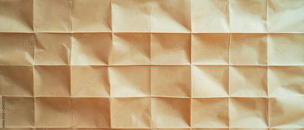 Poster Kraft paper texture with a grid pattern showing intersecting lines and uniform squares