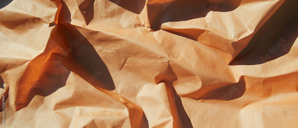 Poster kraft paper texture with matte finish showcasing natural folds and creases in soft lighting
