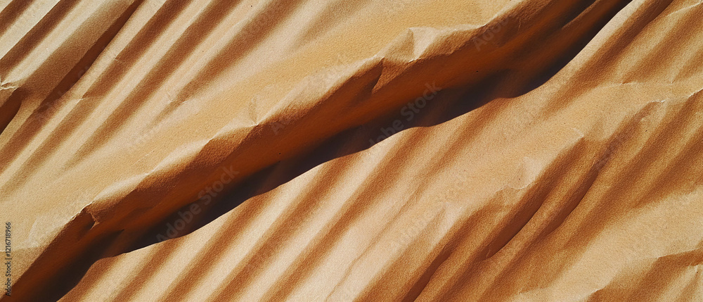 Poster Textured Kraft paper with ribbed pattern and waves creates a unique tactile experience