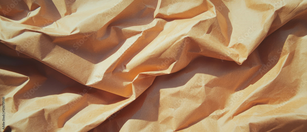 Poster texture of kraft paper showcasing soft fibers and smooth surface in natural light