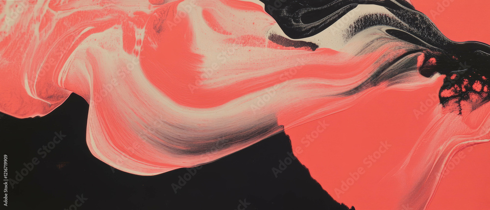 Poster Bright red layered ink patterns create a dynamic visual experience with varied opacities