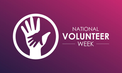 Vector illustration on the theme of national volunteer Week. A chance to recognize those who dedicate time and effort to make a difference. Design for banner, cards, prints, social media, poster.