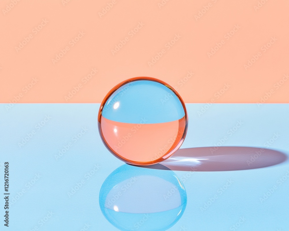 Poster minimalist gradient sphere modern acrylic art with reflective surface - creative visuals for digital