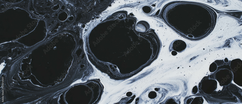 Aufkleber marbled black ink patterns create a striking effect against a white background