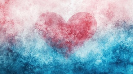 A Beautiful Blend of Colors: A Watercolor Heart Background Evoking Love and Warmth in a Dreamy Atmosphere