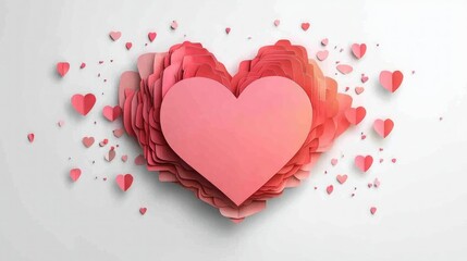 A Stunning Display of Love: Layers of Hearts Form a Captivating Art Piece Perfect for Valentine's Day or Romantic Celebrations