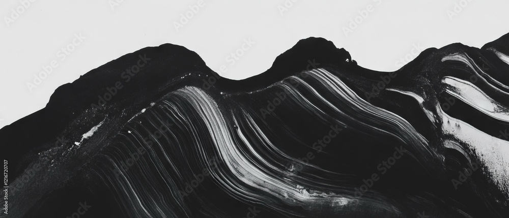 Aufkleber exploration of minimalist black ink patterns against a crisp white background