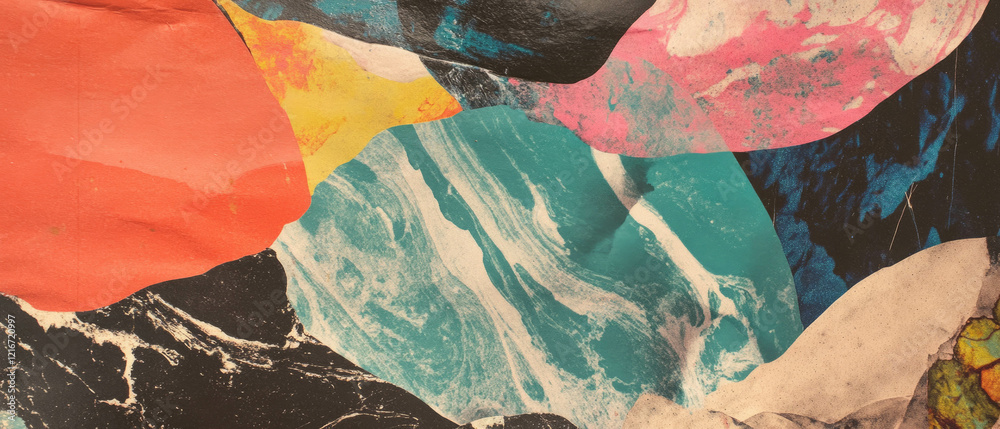 Aufkleber exploring the vibrant textures of multi-colored ink patterns in unique designs