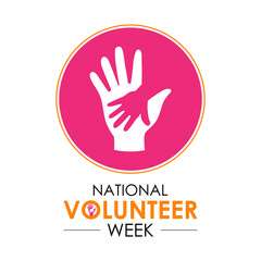 Obraz premium Vector illustration on the theme of national volunteer Week. A chance to recognize those who dedicate time and effort to make a difference. Design for banner, cards, prints, social media, poster.