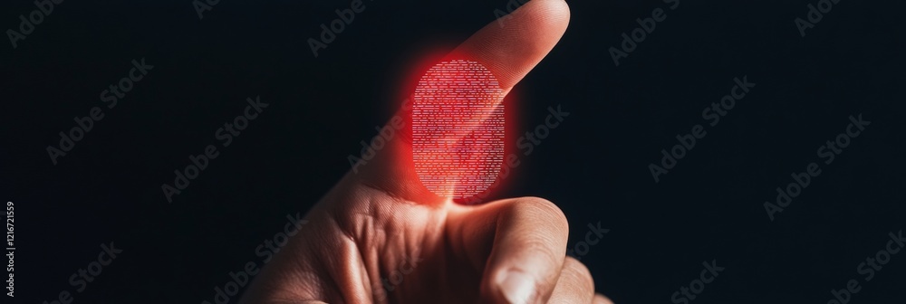 Poster Futuristic Mobile Security Fingerprint Biometric Login on Vibrant OLED Screen - Cutting-edge User Authentication for Fintech and Personal Data Protection Solutions