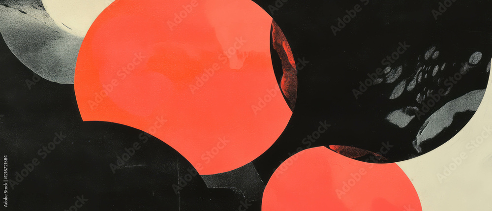 Poster Bold patterns in contrasting colors showcase negative space designs