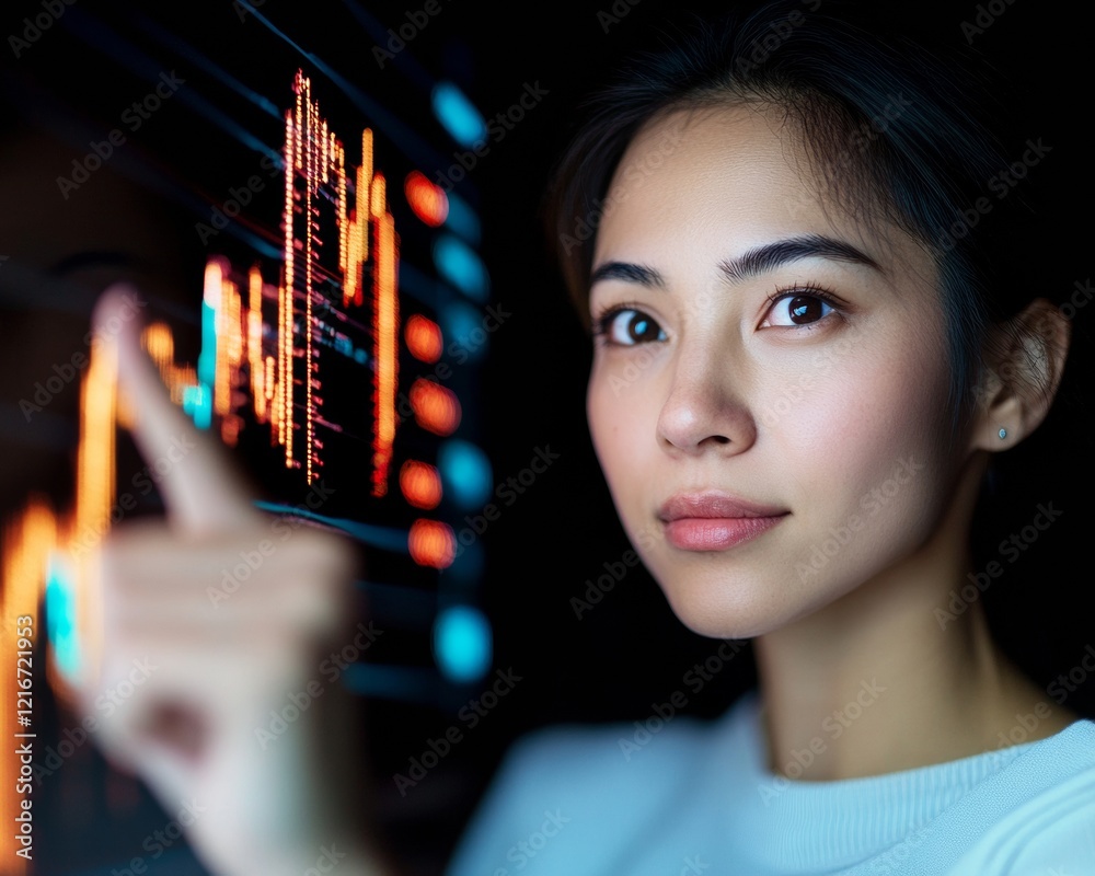 Aufkleber contemporary tech-infused professional collaboration diverse young team analyzing crypto trends and 