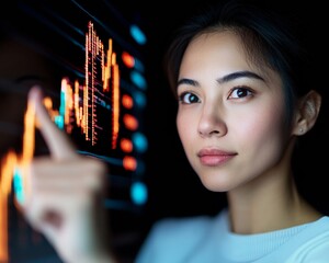 Contemporary Tech-Infused Professional Collaboration Diverse Young Team Analyzing Crypto Trends and Digital Charts in Modern Sleek Office for Innovative Fintech Solutions