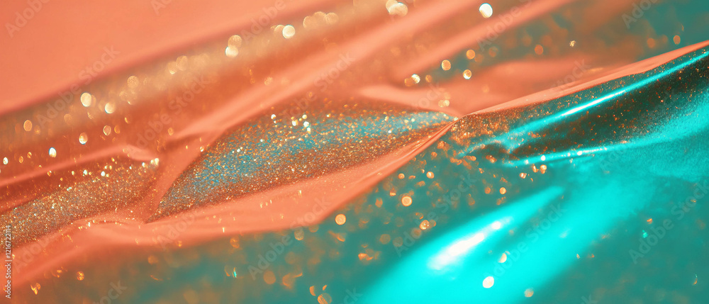 Poster Colorful paper texture with glitter and sparkle creating a vibrant visual effect