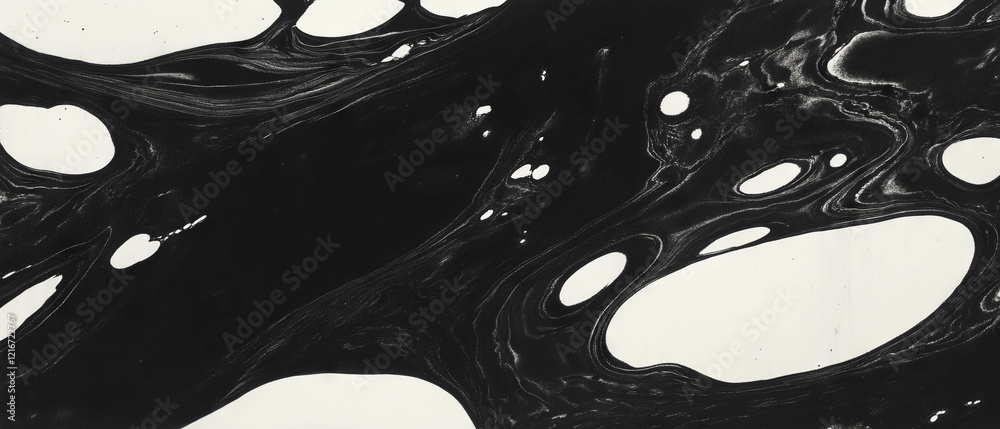 Aufkleber textured black ink patterns create dynamic visual contrasts on white background