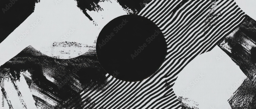 Poster unique printed black ink patterns on a white background showcasing artistic textures