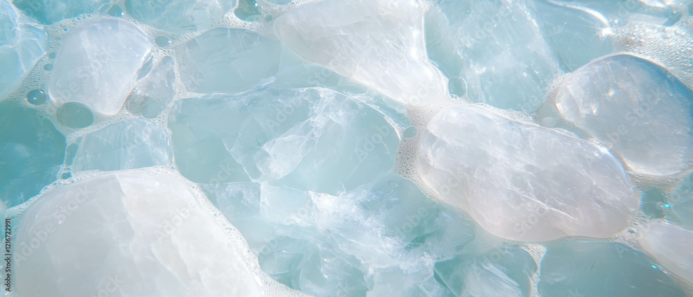Aufkleber rounded quartz pebbles with smooth surfaces create a tranquil texture in clear water