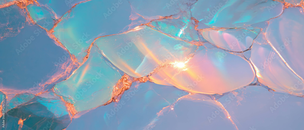 Poster exploring the stunning texture and colors of quartz with chatoyancy and cat's-eye effect