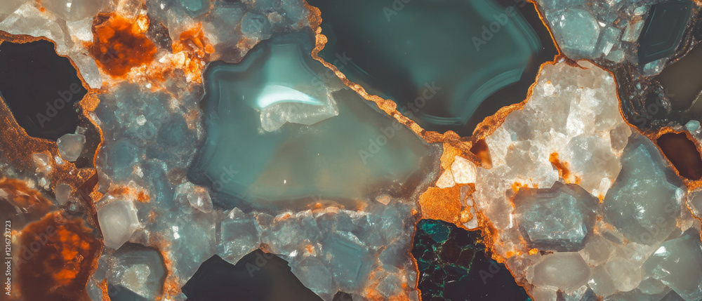 Poster unique quartz texture showcasing inclusions and mineral patterns from nature's artistry