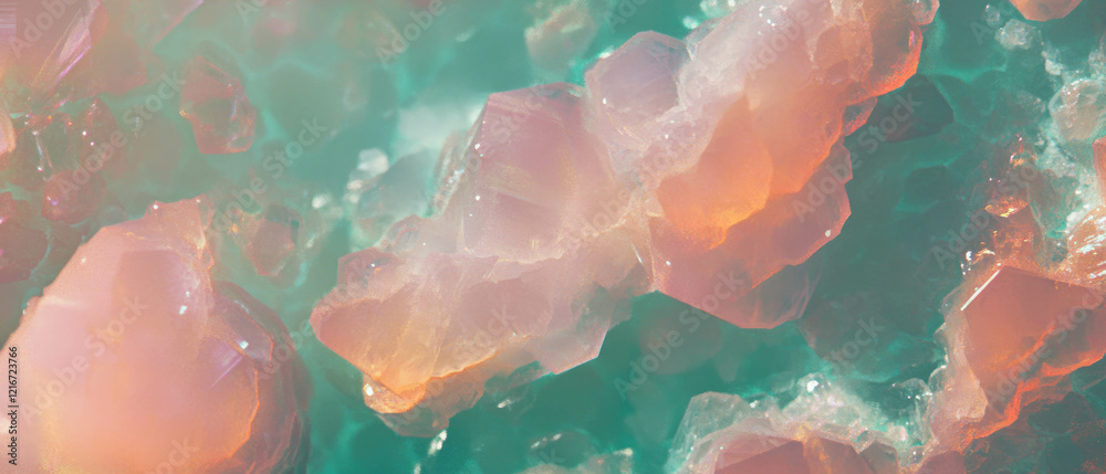 Poster Exploring quartz textures with phantom inclusions and vibrant color variations