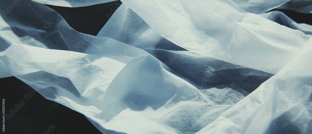Aufkleber Exploring the delicate transparency and texture of rice paper in various folds