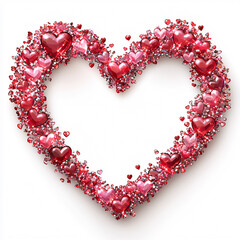 Obraz premium sparkle heart border, isolated on white background