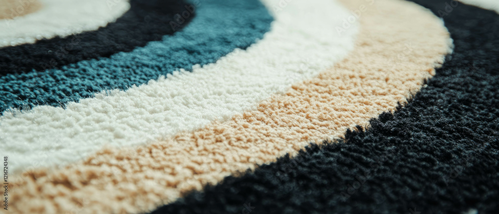 Poster unique textured round rug featuring a colorful circular design for modern decor