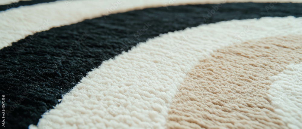 Poster unique round rug showcasing textured patterns in a circular design for modern interiors