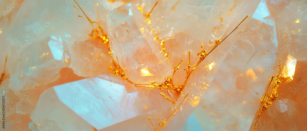 Poster Exploring the unique texture and golden inclusions of rutilated quartz crystal